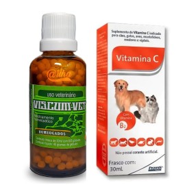 Viscum Vet para tratar câncer em cães e gatos + vitamina C 30 ml