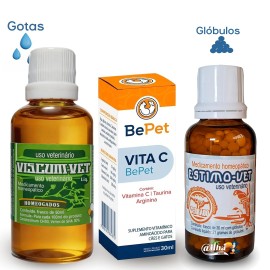 Viscum Vet L�quido para c�ncer em c�es e gatos + Estimo-vet + vitamina C