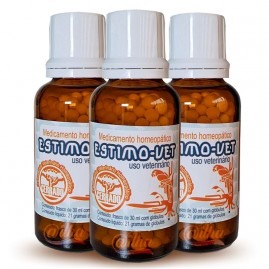3 Frascos de Estimo-vet para tratamento de infeces, dermatites, otites e outros