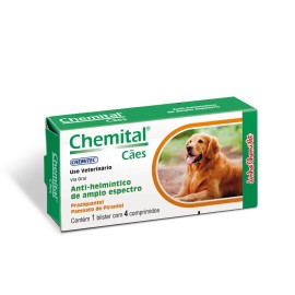 Vermífugo Chemital para cães adultos 4 comprimidos