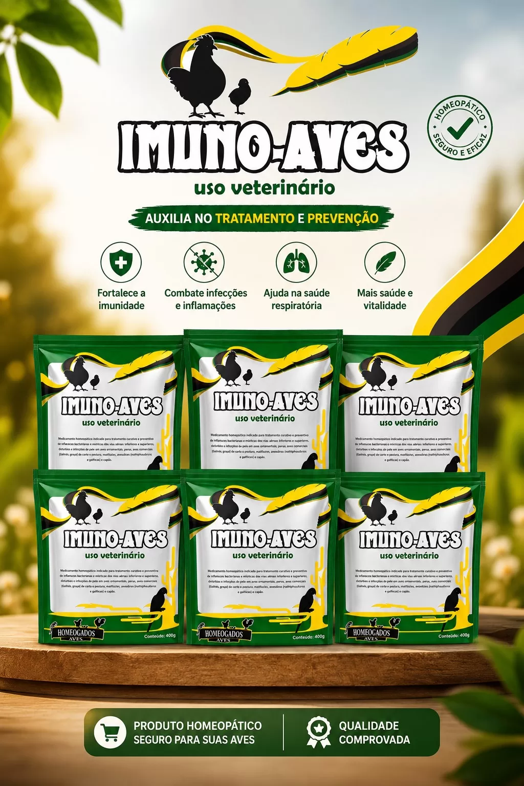 Imuno-aves para tratamento de Infecções Em Aves (2,4kg)