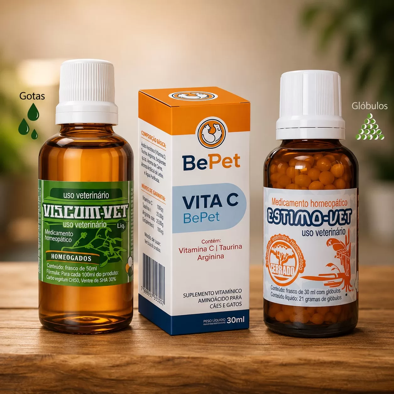 Kit imunidade: Viscum Vet líquido + Estimo Vet + vitamina C