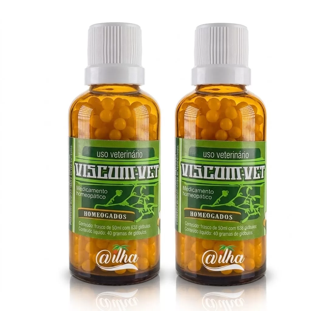 Kit 2 frascos de Viscum Vet glóbulos - tratamento de câncer em cães e gatos