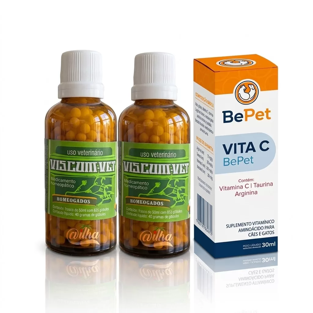 Kit 2 frascos de Viscum Vet glóbulos + vitamina C
